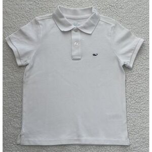 Vineyard Vines Kids Boys White Short Sleeve Cotton Pique Polo Shirt Size 6 Whale
